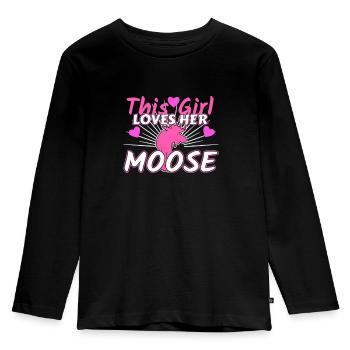 Moose - Kids' Premium Longsleeve Shirt - black - Front - AI Model Kid Male (0cm)