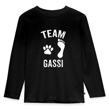 Team Gassi Tiere Liebhaber Hunde Gassi gehen - Kinder Premium Bio Langarmshirt - Schwarz - Vorne - AI Model Kid Male (0cm)