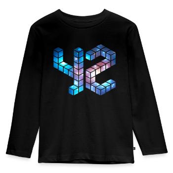42, Die Antwort, Per Anhalter, Galaxis, Space, - Kinder Premium Bio Langarmshirt - Schwarz - Vorne - AI Model Kid Male (0cm)