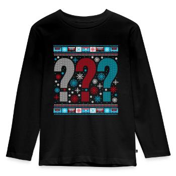 Die Drei ??? Ugly Xmas Christmas - Kinder Premium Bio Langarmshirt - Schwarz - Vorne - AI Model Kid Male (0cm)