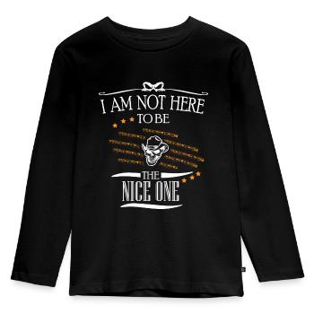 not nice nasty mean nasty annoyed dishonest - Kids' Premium Longsleeve Shirt - black - Front - AI Model Kid Male (0cm)