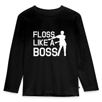 Floss Like A Boss - Kinder Premium Bio Langarmshirt - Schwarz - Vorne - AI Model Kid Male (0cm)