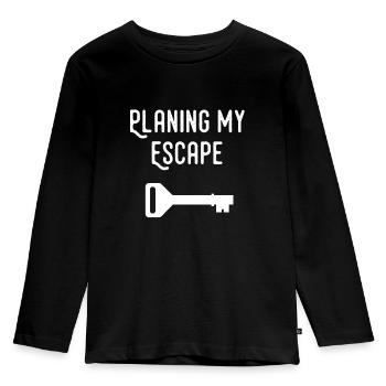 Escape Room Ausbrechen Schlüssel Raum Entsperren - Kinder Premium Bio Langarmshirt - Schwarz - Vorne - AI Model Kid Male (0cm)