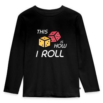 RPG Dice RPG Board Game Nerd Gift - Kids' Premium Longsleeve Shirt - black - Front - AI Model Kid Male (0cm)