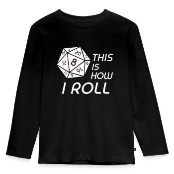 RPG Dice RPG Board Game Nerd Gift - Kids' Premium Longsleeve Shirt - black - Front - AI Model Kid Male (0cm)