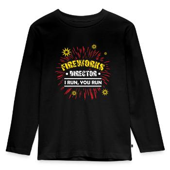 Fireworks fireworks pyrotechnics Girandole bang - Kids' Premium Longsleeve Shirt - black - Front - AI Model Kid Male (0cm)