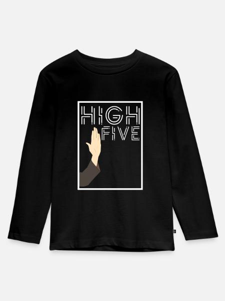 HIGH FIVE - Kinder Premium Bio Langarmshirt - Schwarz