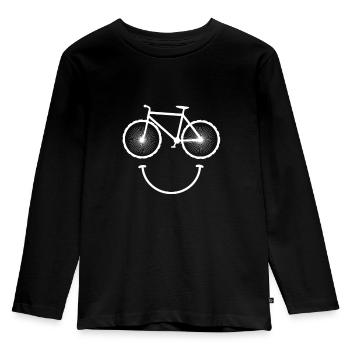 Fahrrad Smiley - Kinder Premium Bio Langarmshirt - Schwarz - Vorne - AI Model Kid Male (0cm)