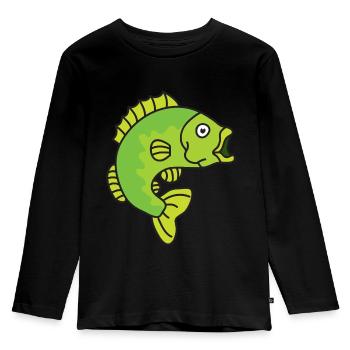 Barsch Fische - Kinder Premium Bio Langarmshirt - Schwarz - Vorne - AI Model Kid Male (0cm)