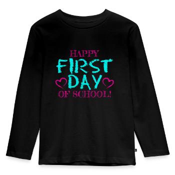 First day of school - Kids' Premium Longsleeve Shirt - black - Front - AI Model Kid Male (0cm)