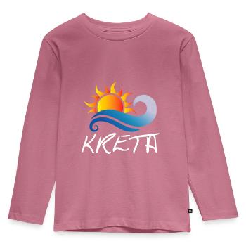 Crète - T-shirt manches longues Premium Enfant - mauve - Devant - AI Model Kid Female (0cm)