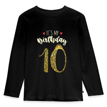10. Geburtstag Mädchen Geschenk Prinzessin - Kinder Premium Bio Langarmshirt - Schwarz - Vorne - AI Model Kid Male (0cm)
