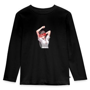 Senpai Notice Me - Anime Manga Otaku Japan Gamer - Kids' Premium Longsleeve Shirt - black - Front - AI Model Kid Male (0cm)
