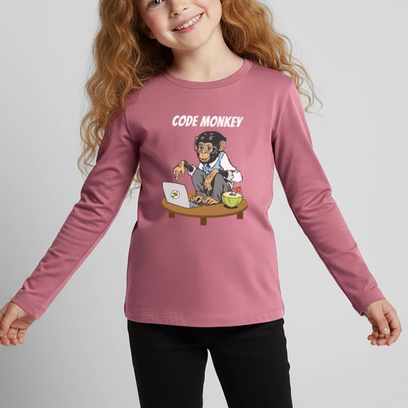 Monkey Code Progammier Singe Coding Monkeys T-shirt manches longues Premium Enfant