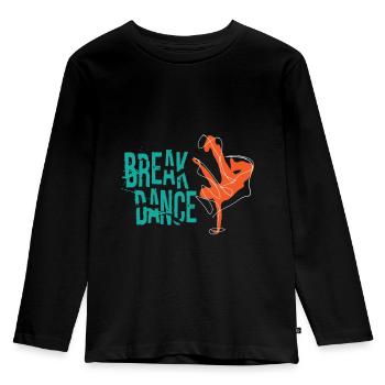 Breakdance - Kinder Premium Bio Langarmshirt - Schwarz - Vorne - AI Model Kid Male (0cm)