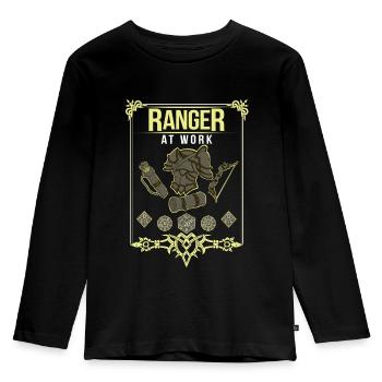 Roleplay Ranger Dice Roleplay Ranger - Kids' Premium Longsleeve Shirt - black - Front - AI Model Kid Male (0cm)