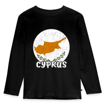 Cyprus globe round world Cyprus gift idea - Kids' Premium Longsleeve Shirt - black - Front - AI Model Kid Male (0cm)
