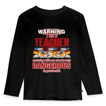 Teacher gift - teacher present - tshirt - Kids' Premium Longsleeve Shirt - black - Front - AI Model Kid Male (0cm)