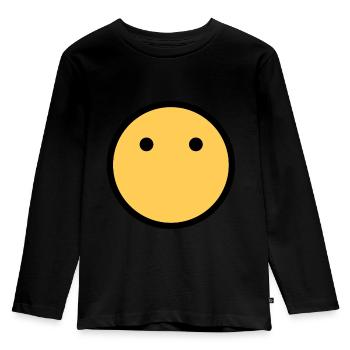 Smiley Face No Mouth Only Eyes - Kids' Premium Longsleeve Shirt - black - Front - AI Model Kid Male (0cm)