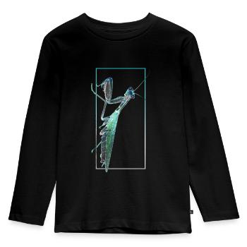 Praying Mantis Negative photography - Kids' Premium Longsleeve Shirt - black - Front - AI Model Kid Male (0cm)