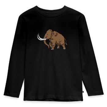 Mammut Eiszeit Elefant Wollhaarmammut Geschenk - Kinder Premium Bio Langarmshirt - Schwarz - Vorne - AI Model Kid Male (0cm)