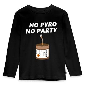 No pyro no party fireworks - Kids' Premium Longsleeve Shirt - black - Front - AI Model Kid Male (0cm)