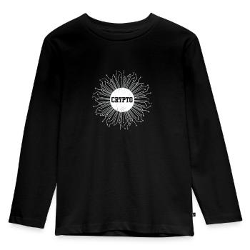 Crypto T-Shirt - Kinder Premium Bio Langarmshirt - Schwarz - Vorne - AI Model Kid Male (0cm)