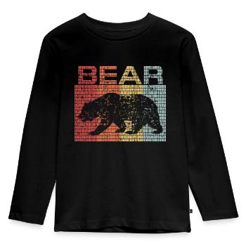 Bär - Kinder Premium Bio Langarmshirt - Schwarz - Vorne - AI Model Kid Male (0cm)