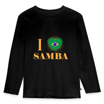 samba - T-shirt manches longues Premium Enfant - noir - Devant - AI Model Kid Male (0cm)