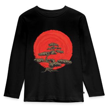 Bonsai Tree Enso Circle Buddhism Zen Design - Kids' Premium Longsleeve Shirt - black - Front - AI Model Kid Male (0cm)