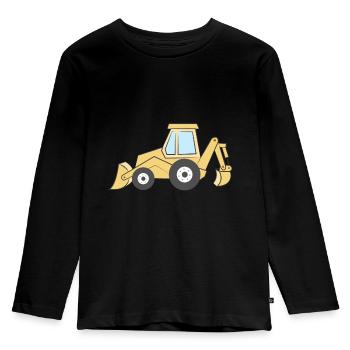 Large excavator - Kids' Premium Longsleeve Shirt - black - Front - AI Model Kid Male (0cm)
