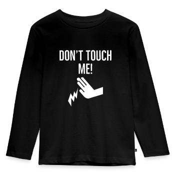 Ne touche pas - T-shirt manches longues Premium Enfant - noir - Devant - AI Model Kid Male (0cm)