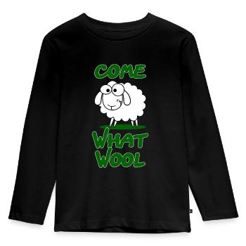 Venez ce cadeau de conception drôle de laine Schaaf - T-shirt manches longues Premium Enfant - noir - Devant - AI Model Kid Male (0cm)