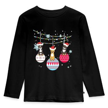 Chihuahua Hund Hundehalter Weihnachten Geschenk - Kinder Premium Bio Langarmshirt - Schwarz - Vorne - AI Model Kid Male (0cm)