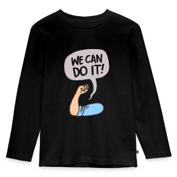 We can do it - Kids' Premium Longsleeve Shirt - black - Front - AI Model Kid Male (0cm)