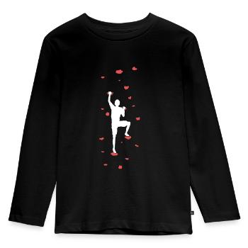 Bouldern Klettern Boulderer Griffe Geschenk - Kinder Premium Bio Langarmshirt - Schwarz - Vorne - AI Model Kid Male (0cm)