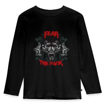 Fear of the pack - Kids' Premium Longsleeve Shirt - black - Front - AI Model Kid Male (0cm)
