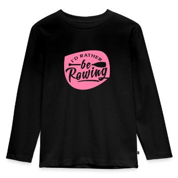 Ruderer Ruderboot Ruderteam Ruderin Rudern - Kinder Premium Bio Langarmshirt - Schwarz - Vorne - AI Model Kid Male (0cm)