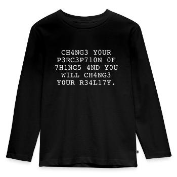 Perception motivation wise saying psychology - Kids' Premium Longsleeve Shirt - black - Front - AI Model Kid Male (0cm)