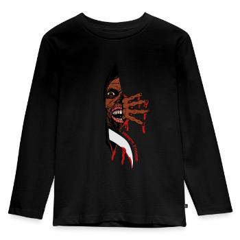 Zombie mit Messer - Kinder Premium Bio Langarmshirt - Schwarz - Vorne - AI Model Kid Male (0cm)