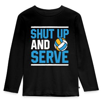 Volleyball saying funny - Kids' Premium Longsleeve Shirt - black - Front - AI Model Kid Male (0cm)