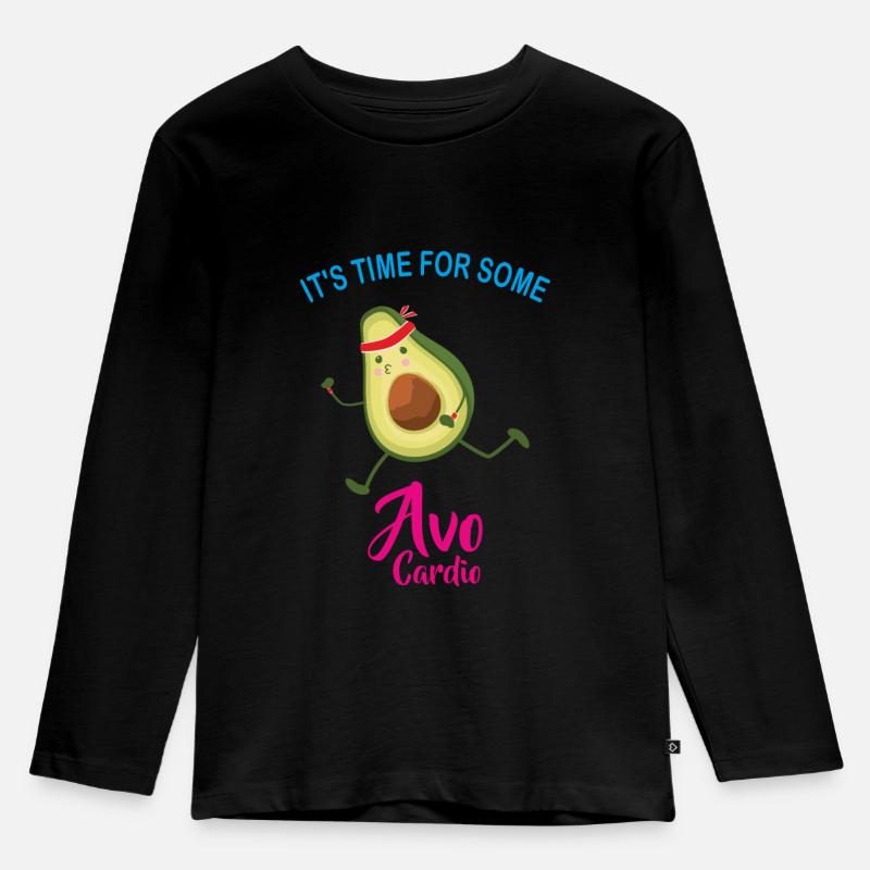 Avocardio Shirt - Kinder Premium Bio Langarmshirt - Schwarz