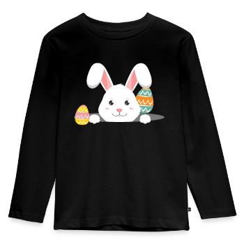 Easter with Easter eggs - Kids' Premium Longsleeve Shirt - black - Front - AI Model Kid Male (0cm)
