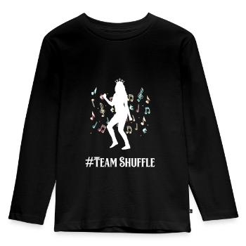Team Shuffle Dance Tanz Disko Techno Geschenk - Kinder Premium Bio Langarmshirt - Schwarz - Vorne - AI Model Kid Male (0cm)