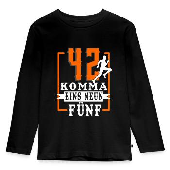 Marathon - Kinder Premium Bio Langarmshirt - Schwarz - Vorne - AI Model Kid Male (0cm)