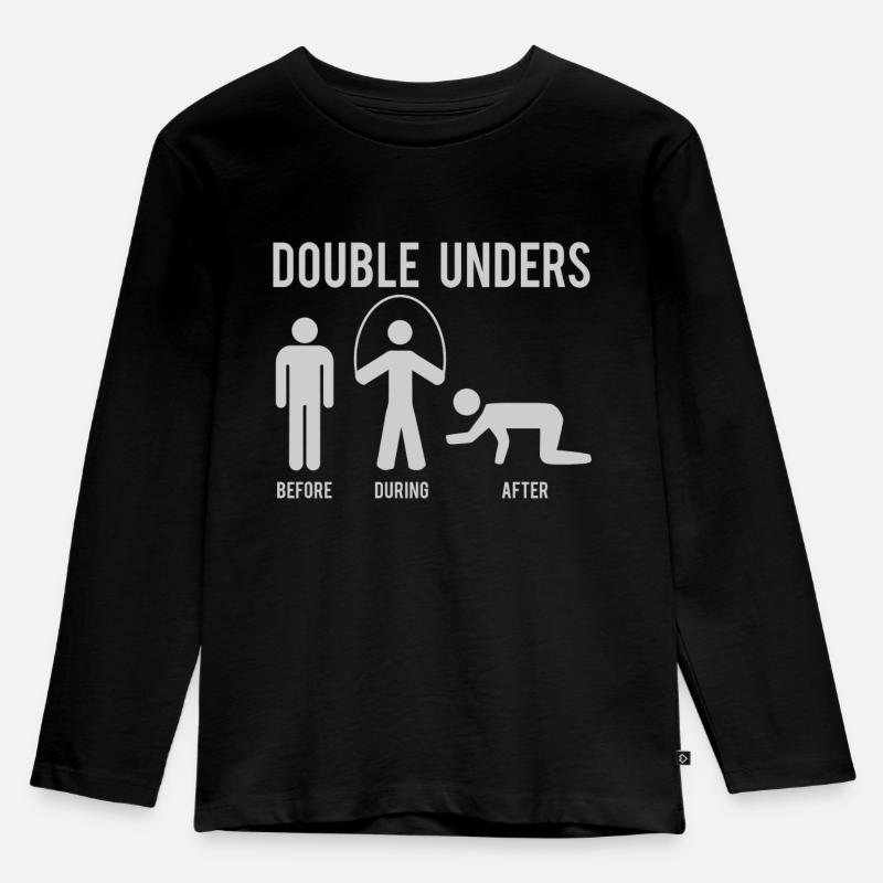 Crosstraining Seilspringen Workout Geschenk Cardio - Kinder Premium Bio Langarmshirt - Schwarz