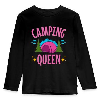 Camping Queen - Graphique camping - T-shirt manches longues Premium Enfant - noir - Devant - AI Model Kid Male (0cm)