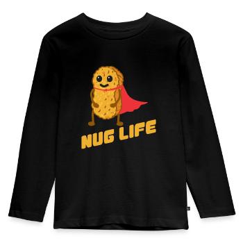 Pépite de poulet morceaux de poulet frit - T-shirt manches longues Premium Enfant - noir - Devant - AI Model Kid Male (0cm)