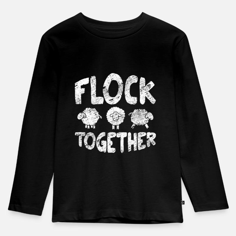 Schaf - Kinder Premium Bio Langarmshirt - Schwarz