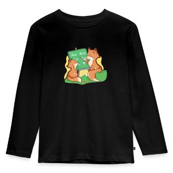 Kleiner Fuchs - Kinder Premium Bio Langarmshirt - Schwarz - Vorne - AI Model Kid Male (0cm)